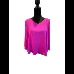 Jennifer Lopez  Blouse Womans Top Size Medium Dressy  Flowy Fuchsia Pink Comfy